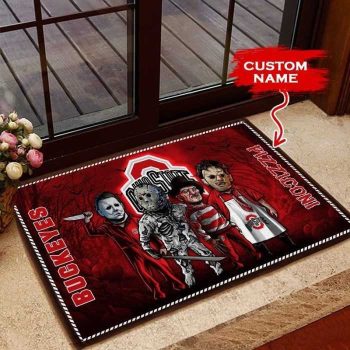 Ohio State Buckeyes 3D Doormats Halloween NCAA Custom Name DM1045