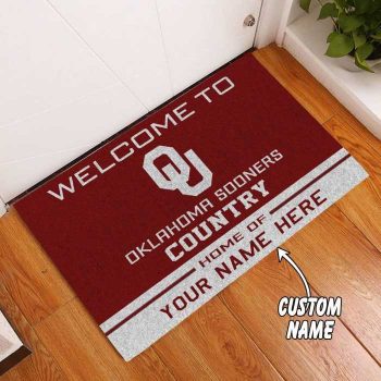Oklahoma Sooners Country Custom Name Funny Luxury Front Entrance Doormat Welcome Mat DM2012