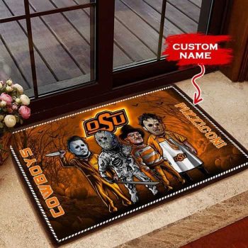 Oklahoma State Cowboys 3D Doormats Halloween NCAA Custom Name DM1052