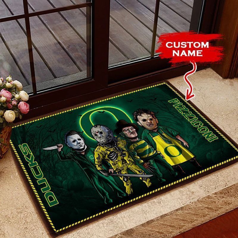 Oregon-Ducks-3D-Doormats-Halloween-NCAA-Custom-Name-DM1026 Oregon Ducks 3D Doormats Halloween NCAA Custom Name DM1026