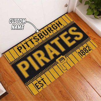 Pittsburgh Pirates Custom Name Personalized Luxury Front Entrance Doormat DM1491