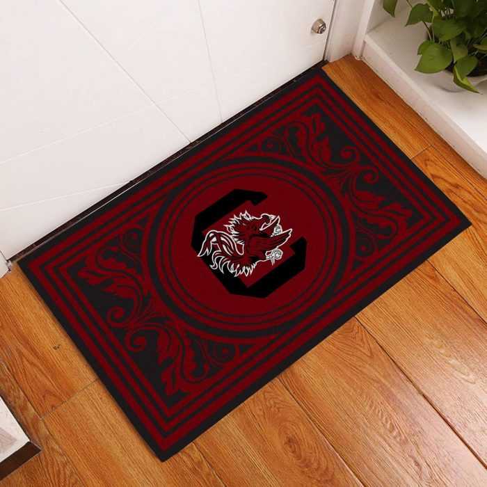South-Carolina-Gamecocks-Floral-Funny-Luxury-Front-Entrance-Doormat-DM1653 South Carolina Gamecocks Floral Funny Luxury Front Entrance Doormat DM1653