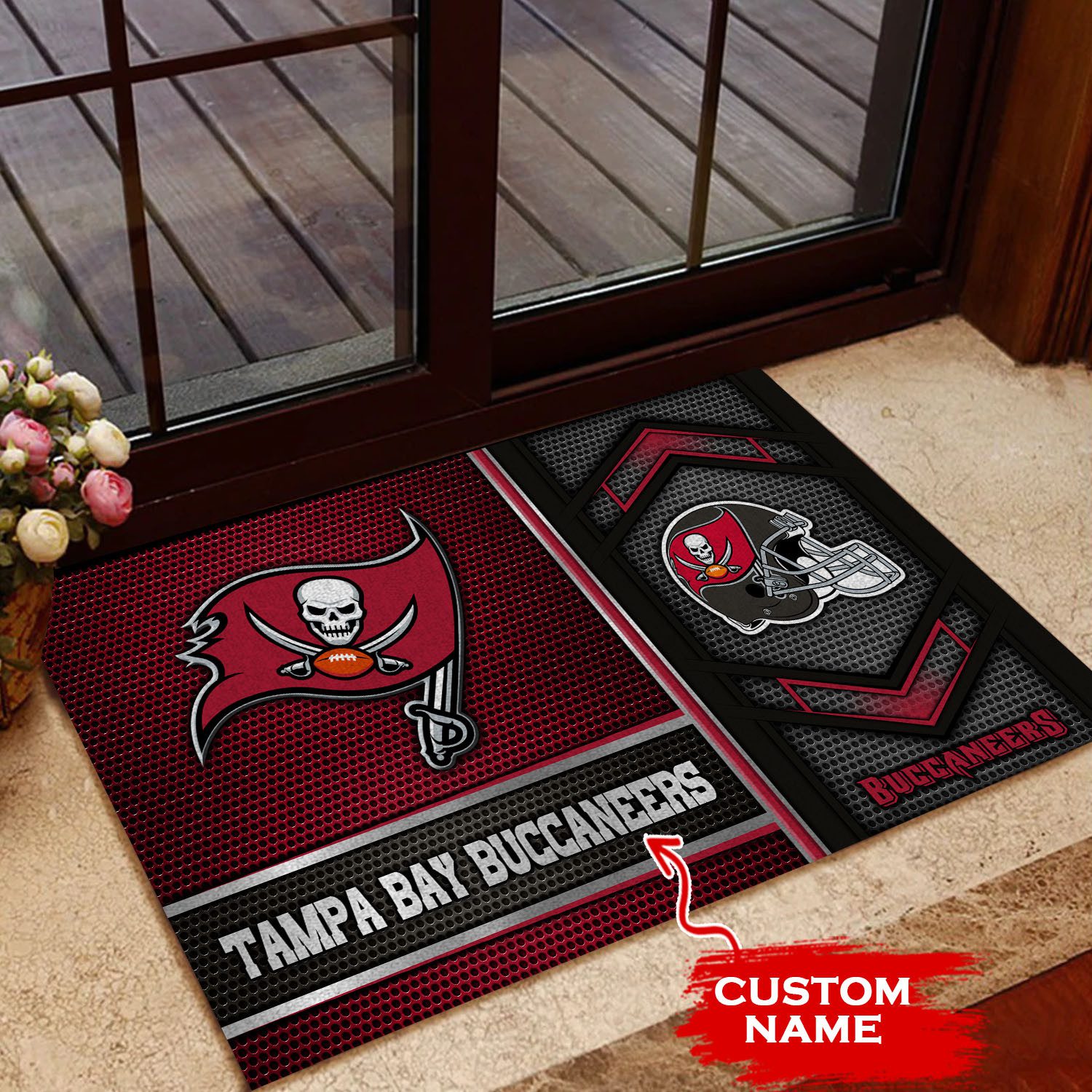 Tampa-Bay-Buccaneers-Custom-Name-Doormat-Welcome-Mat-Outdoor-DM1363 Tampa Bay Buccaneers Custom Name Doormat Welcome Mat Outdoor DM1363