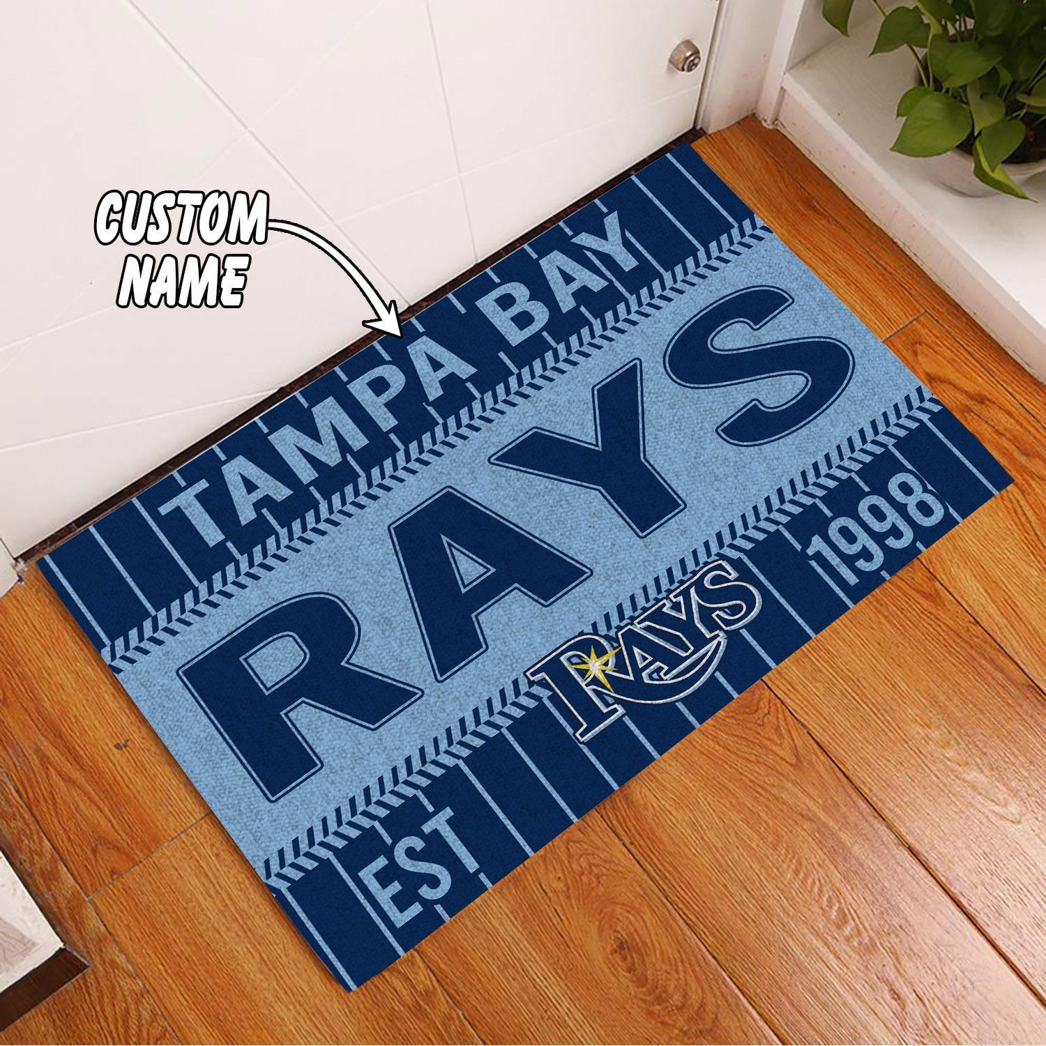 Tampa-Bay-Rays-Custom-Name-Personalized-Luxury-Front-Entrance-Doormat-Welcome-Mat-DM1959 Tampa Bay Rays Custom Name Personalized Luxury Front Entrance Doormat Welcome Mat DM1959