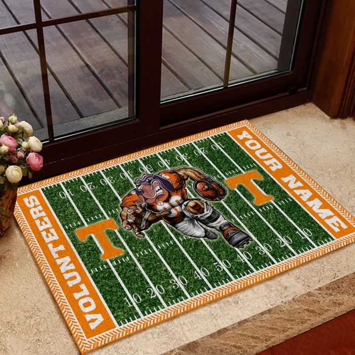 Tennessee-Volunteers-Football-Home-Field-Mascot-Custom-Doormat-DM1336 Tennessee Volunteers Football Home Field Mascot Custom Doormat DM1336