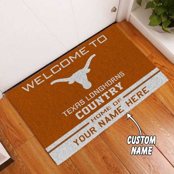 Texas-Longhorns-Country-Custom-Name-Funny-Luxury-Front-Entrance-Doormat-Welcome-Mat-DM2022 Texas Longhorns Country Custom Name Funny Luxury Front Entrance Doormat Welcome Mat DM2022