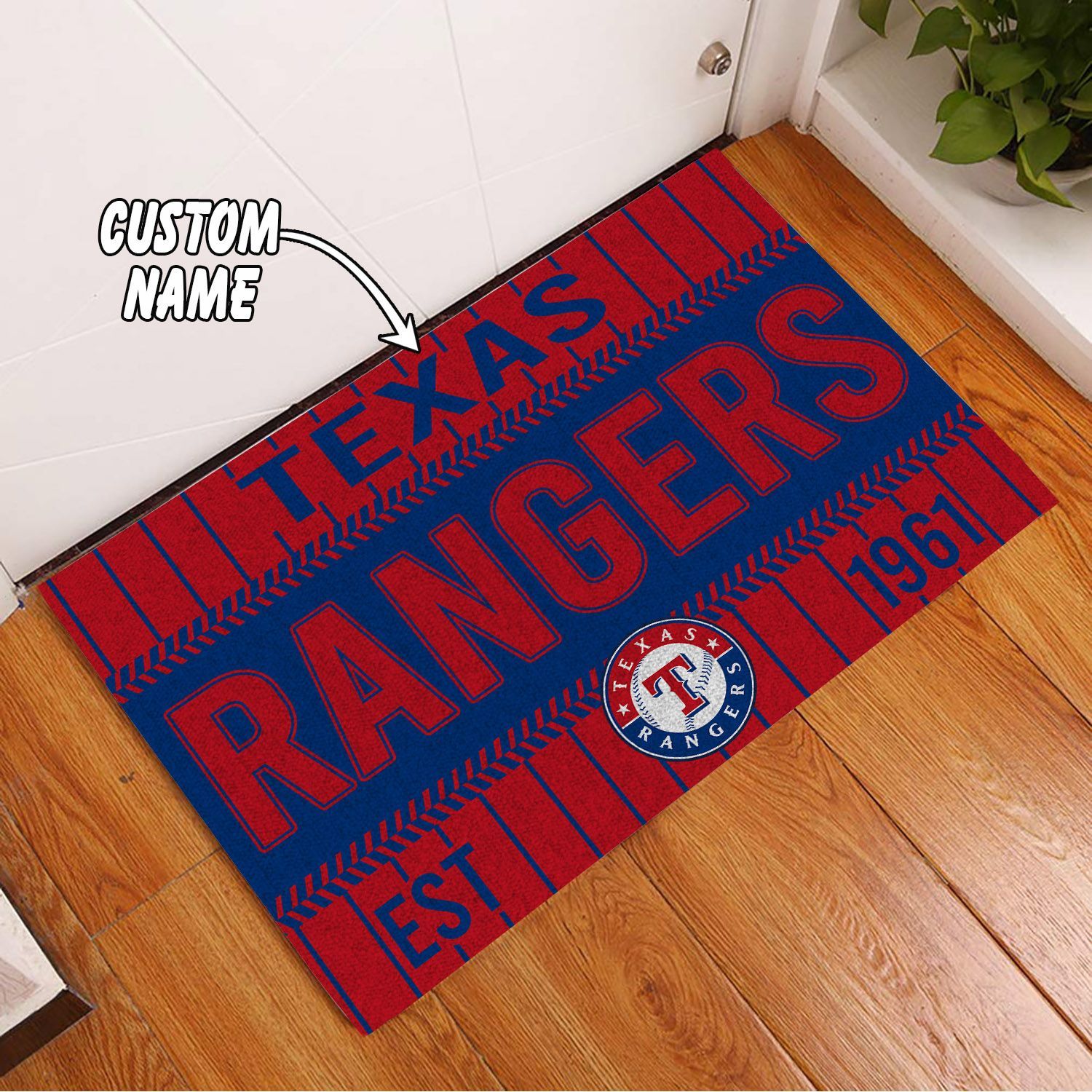 Texas-Rangers-Custom-Name-Funny-Luxury-Front-Entrance-Doormat-DM1517 Texas Rangers Custom Name Funny Luxury Front Entrance Doormat DM1517