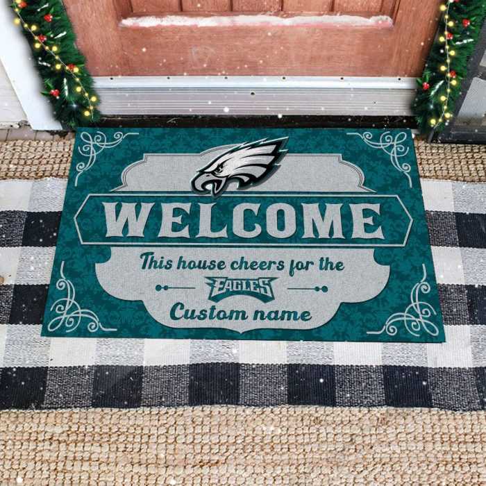 This-House-Cheers-For-Philadelphia-Eagles-Custom-Name-Personalized-Entrance-Doormat-Welcome-Mat-DM1841 This House Cheers For Philadelphia Eagles Custom Name Personalized Entrance Doormat Welcome Mat DM1841