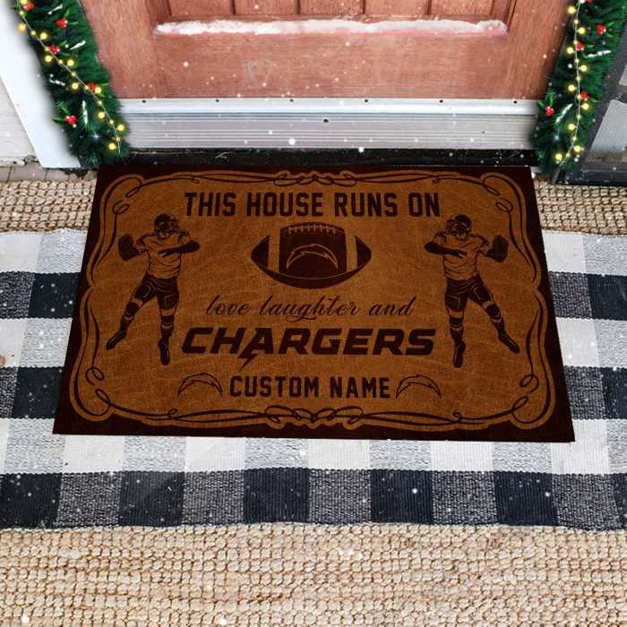 This-House-Runs-On-Los-Angeles-Chargers-Custom-Personalized-Vintage-Doormat-Welcome-Mat-DM1868 This House Runs On Los Angeles Chargers Custom Personalized Vintage Doormat Welcome Mat DM1868