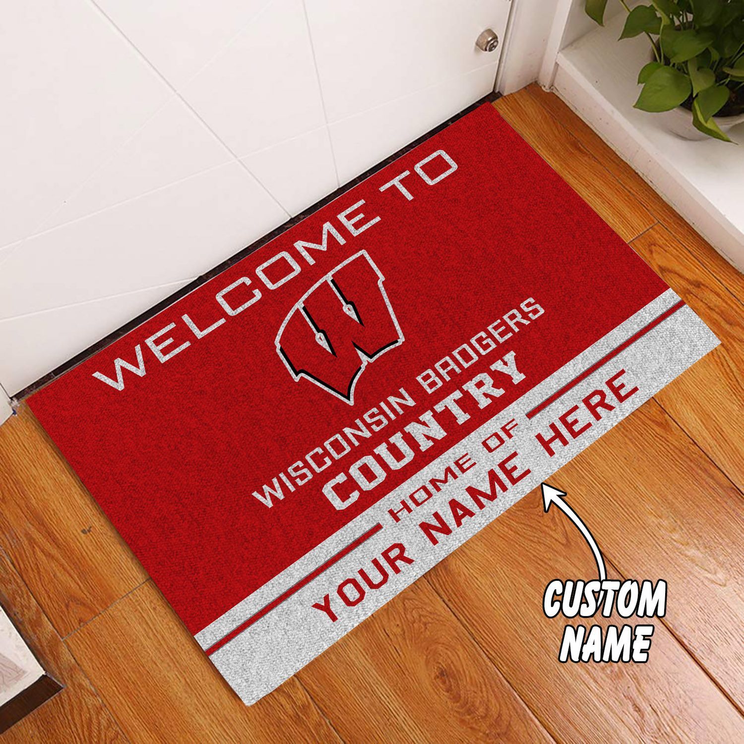Wisconsin-Badgers-Country-Custom-Name-Funny-Luxury-Front-Entrance-Doormat-Welcome-Mat-DM1932 Wisconsin Badgers Country Custom Name Funny Luxury Front Entrance Doormat Welcome Mat DM1932