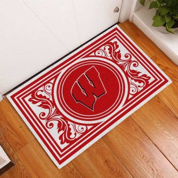 Wisconsin Badgers Floral Funny Luxury Front Entrance Doormat Indoor DM1428