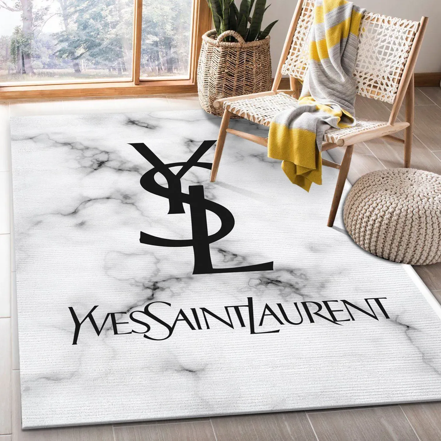 Yves-Saint-Laurent-Fashion-Logo-Limited-Edition-Luxury-Brand-Area-Rug-Carpet-Floor-Decor-RR3095 Yves Saint Laurent Fashion Logo Limited Edition Luxury Brand Area Rug Carpet Floor Decor RR3095