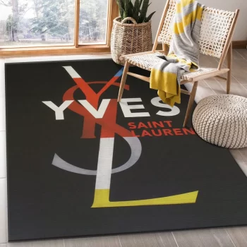 Yves Saint Laurent Fashion Logo Limited Edition Luxury Brand Area Rug Carpet Floor Decor RR3104