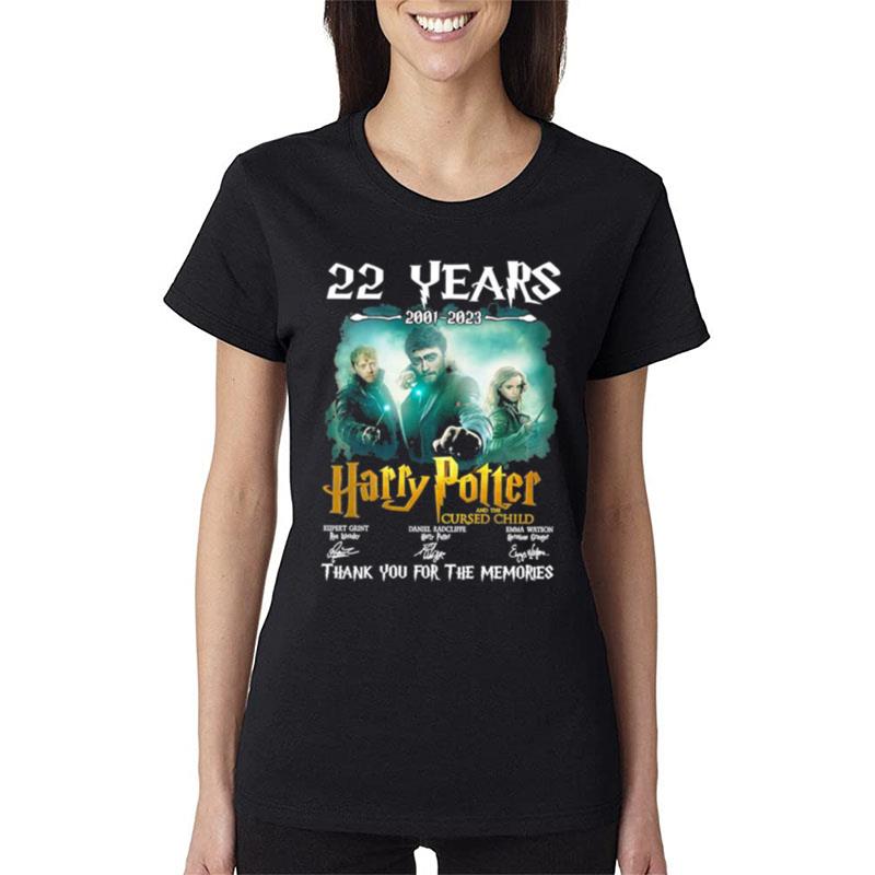 22-Years-2001-2023-Harry-Potter-And-The-Cursed-Child-Thank-You-For-The-Memories-Signatures-Women-Lady-T-Shirt 22 Years 2001 - 2023 Harry Potter And The Cursed Child Thank You For The Memories Signatures Women Lady T-Shirt