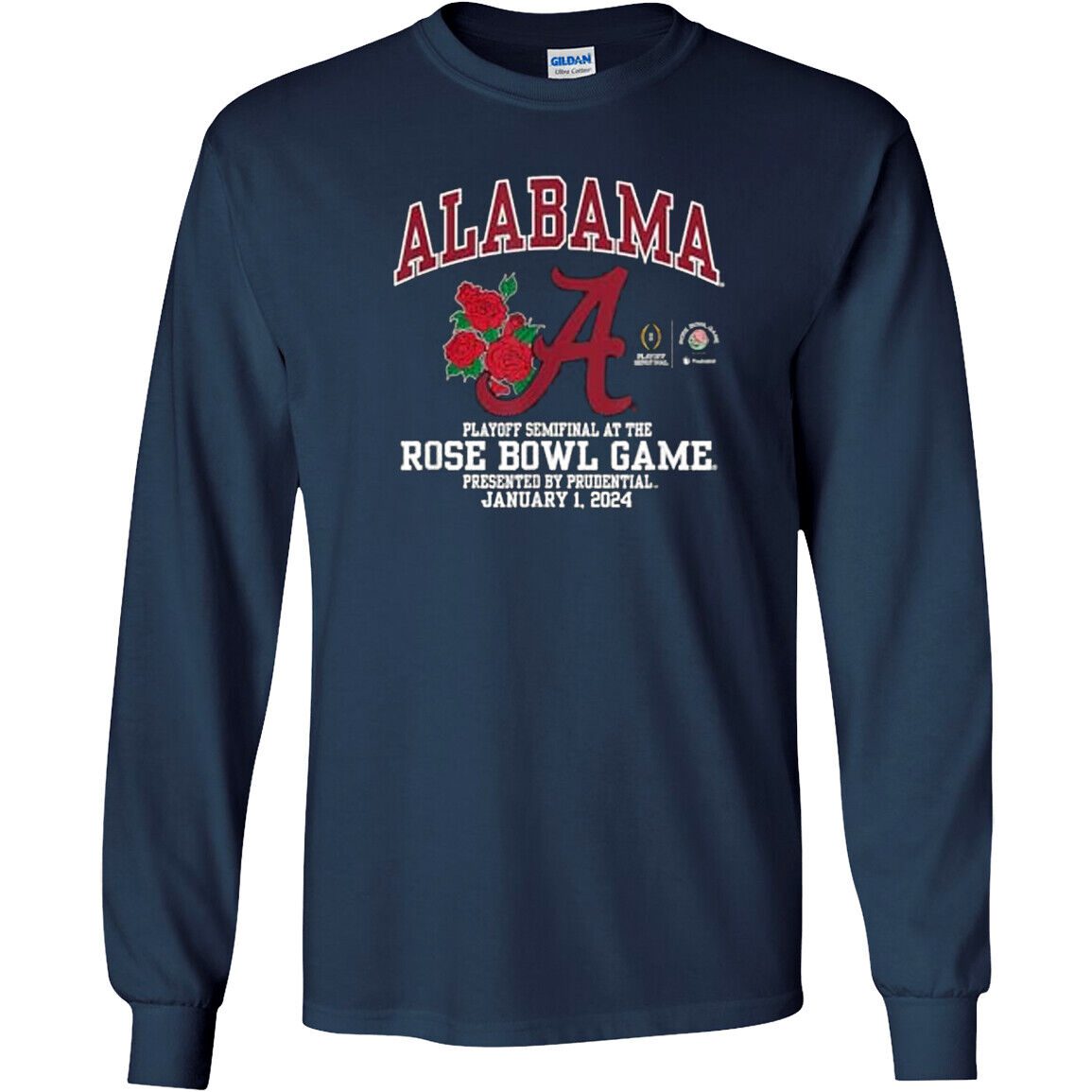 Alabama-Rose-Bowl-2024-Cfp-Semi-Football-Flower-Unisex-LongSleeve-Shirt Alabama Rose Bowl 2024 Cfp Semi Football Flower Unisex LongSleeve Shirt