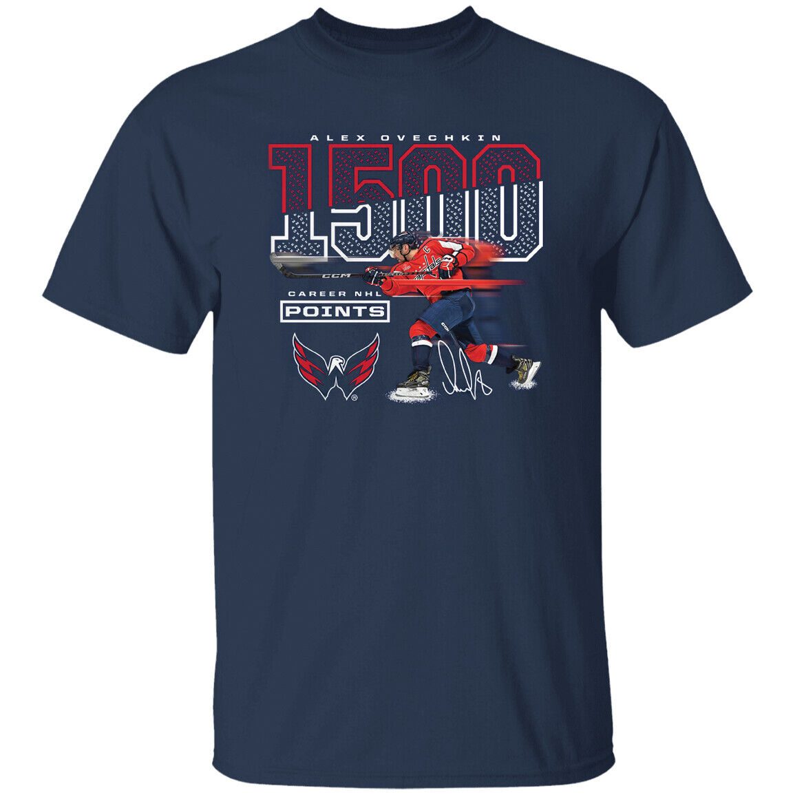 Alexander-Ovechkin-Washington-Capitals-1500-Career-Points-Unisex-T-Shirt Alexander Ovechkin Washington Capitals 1