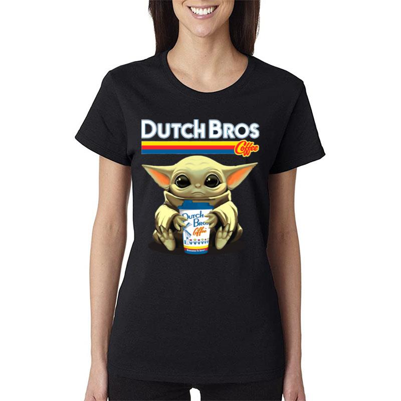 Baby-Yoda-Hugs-Dutch-Bros-Coffee-Star-Wars-2021-Tee-Women-Lady-T-Shirt Baby Yoda Hugs Dutch Bros Coffee Star Wars 2021 Tee Women Lady T-Shirt
