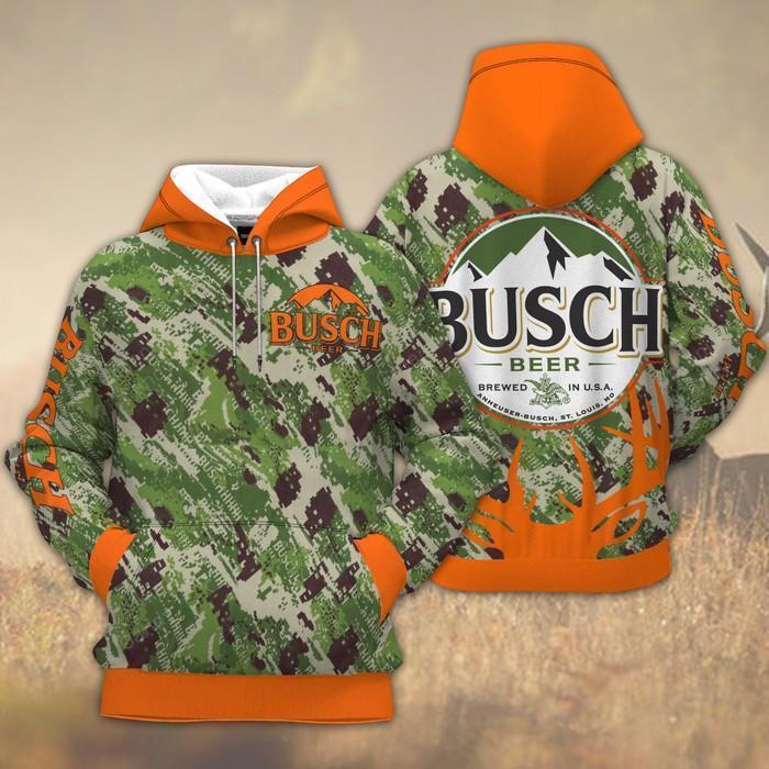 Busch-Beer-Unisex-3D-Pullover-Hoodie-IHT2010 Busch Beer Unisex 3D Pullover Hoodie IHT2010