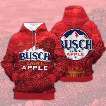 Busch Light Apple Unisex 3D Pullover Hoodie - Red IHT2591