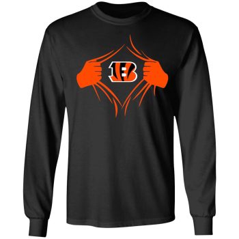 Cincinnati Bengals Superman Rip Unisex LongSleeve Shirt Joe Burrow Ja'marr Chase Who Dey Football