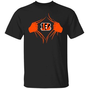 Cincinnati Bengals Superman Rip Unisex T-Shirt Joe Burrow Ja’marr Chase Who Dey Football