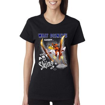Disney Goofy In'the Art Of Skiing Classic Women Lady T-Shirt