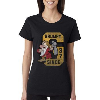 Disney Snow White & The Seven Dwarfs Grumpy Collegiate Women Lady T-Shirt