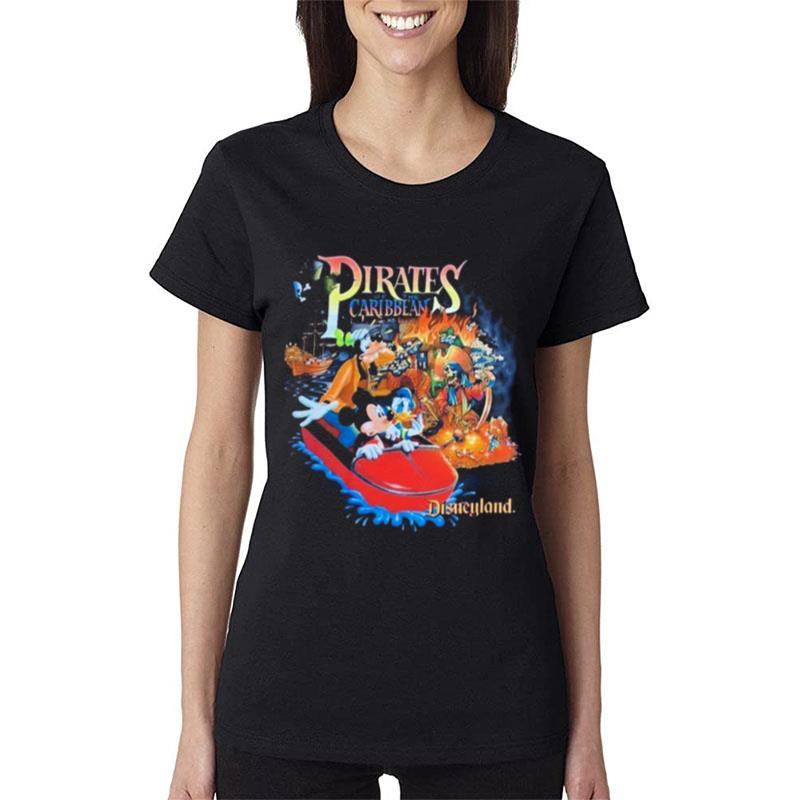 Disneyland-Mickey-And-Friends-Pirates-Of-The-Caribbean-Vintage-Women-Lady-T-Shirt Disneyland Mickey And Friends Pirates Of The Caribbean Vintage Women Lady T-Shirt