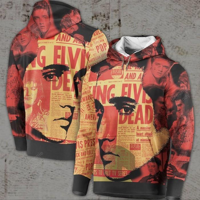 Elvis-Presley-King-Elvis-Dead-Unisex-3D-Pullover-Hoodie-IHT2576 Elvis Presley King Elvis Dead Unisex 3D Pullover Hoodie IHT2576