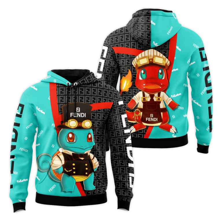 Fendi-Pokemon-Unisex-Pullover-3D-Hoodie-Luxury-Brand-Gifts-2023-24-IHT3057 Fendi Pokemon Unisex Pullover 3D Hoodie Luxury Brand Gifts 2023-24 IHT3057