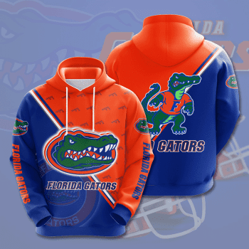 Florida Gators Logo 3D Unisex Pullover Hoodie - Neon Blue Orange IHT2535