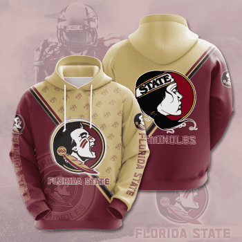 Florida State Seminoles Big Logo 3D Unisex Pullover Hoodie - Red Yellow IHT2549