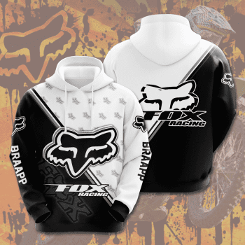 Fox MotoGP Racing Logo 3D Unisex Pullover Hoodie - Black White IHT2305
