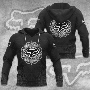Fox Racing Mandala Pattern Unisex 3D Pullover Hoodie - Black IHT1892