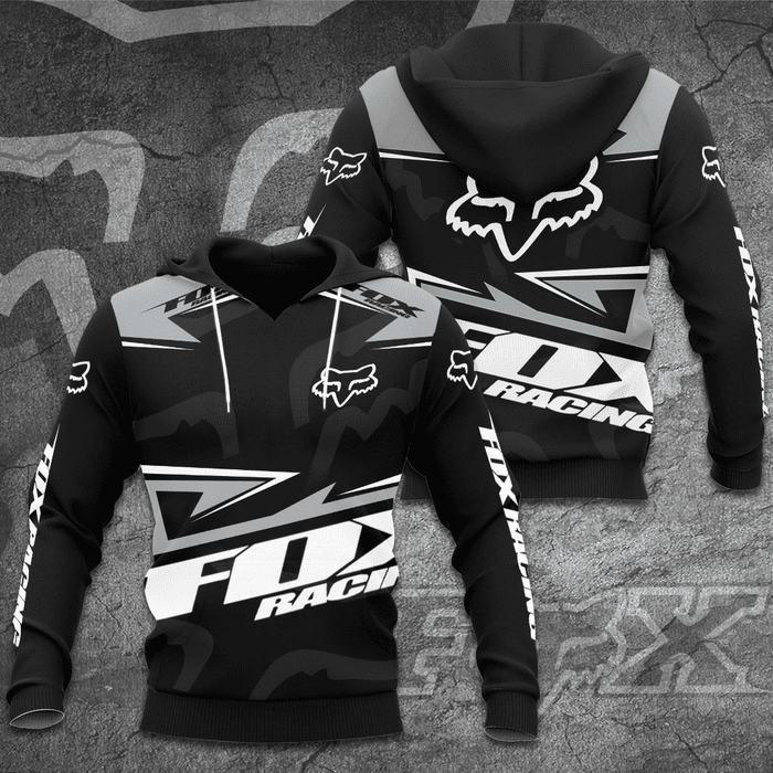 Fox-Racing-Unisex-3D-Pullover-Hoodie-Black-IHT2672 Fox Racing Unisex 3D Pullover Hoodie - Black IHT2672