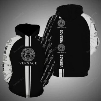 Gianni Versace Black White Unisex 3D Hoodie For Men Women Luxury Pullover IHT1069