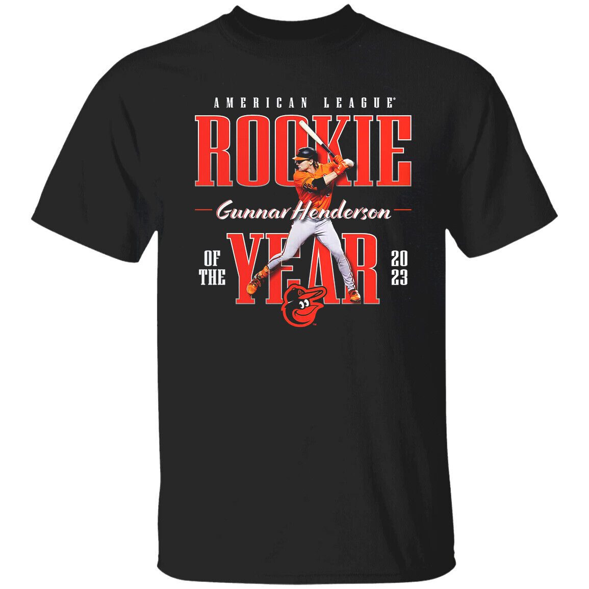 Gunnar-Henderson-Baltimore-Orioles-2023-Al-Rookie-Of-The-Year-Unisex-T-Shirt Gunnar Henderson Baltimore Orioles 2023 Al Rookie Of The Year Unisex T-Shirt