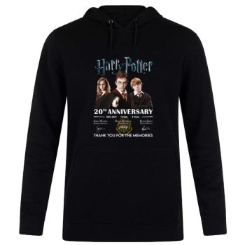 Harry Potter 20Th Anniversary 2001 2021 Thank You For The Memories Signatures Unisex Pullover Hoodie