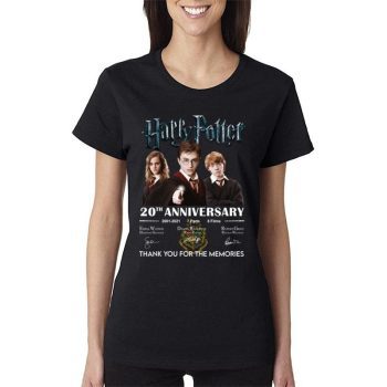 Harry Potter 20Th Anniversary 2001 2021 Thank You For The Memories Signatures Women Lady T-Shirt