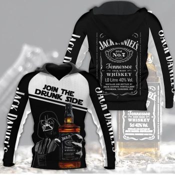 JD Join The Drunk Side Unisex 3D Pullover Hoodie - Black IHT2005