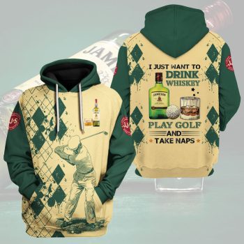 Jameson Irish Whiskey & Golf Unisex 3D Pullover Hoodie IHT2073