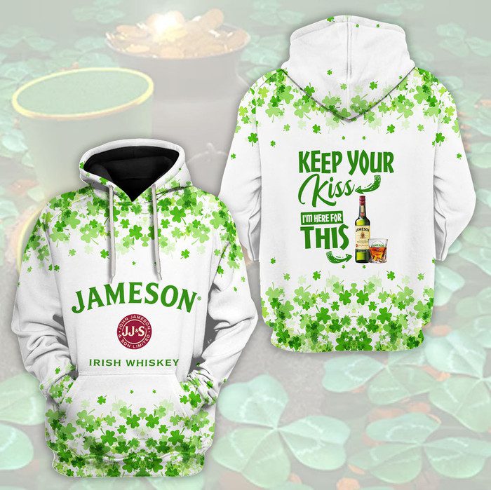 Jameson-Irish-Whiskey-Unisex-3D-Pullover-Hoodie-White-IHT2162 Jameson Irish Whiskey Unisex 3D Pullover Hoodie - White IHT2162