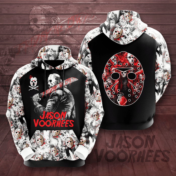 Jason-Voorhees-Mask-Friday-the-13th-3D-Unisex-Pullover-Hoodie-IHT1791 Jason Voorhees Mask Friday the 13th 3D Unisex Pullover Hoodie IHT1791