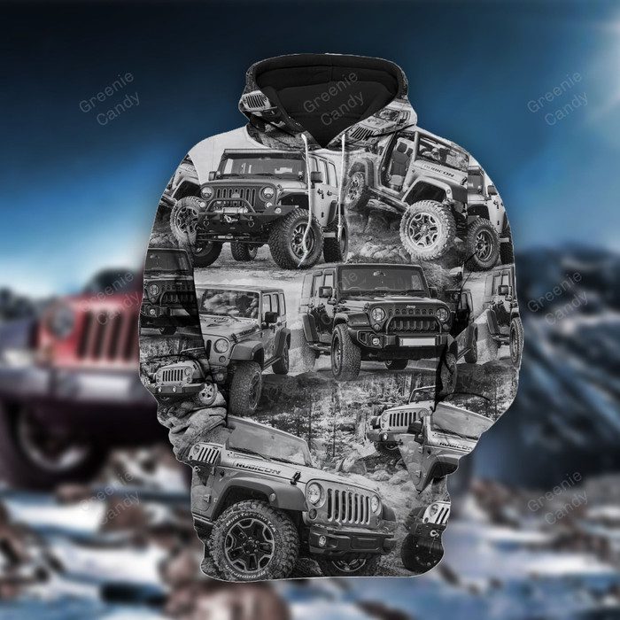 Jeep-Car-Unisex-3D-Pullover-Hoodie-IHT2095 Jeep Car Unisex 3D Pullover Hoodie IHT2095