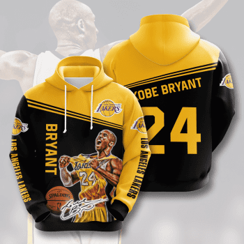 Kobe Bryant 24 Los Angeles Lakers Signatures Unisex 3D Pullover Hoodie - Black IHT1643