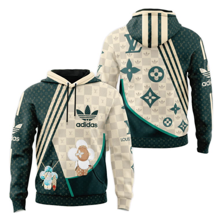Louis-Vuitton-Adidas-Unisex-Pullover-3D-Hoodie-Luxury-Brand-Gifts-2023-24-IHT3101 Louis Vuitton Adidas Unisex Pullover 3D Hoodie Luxury Brand Gifts 2023-24 IHT3101