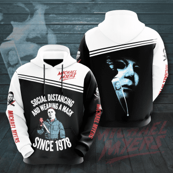 Michael Myers Halloween Since 1978 3D Unisex Pullover Hoodie - Black White IHT1779