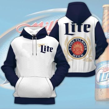 Miller Lite A Pilsner Beer Unisex 3D Pullover Hoodie - White IHT2579