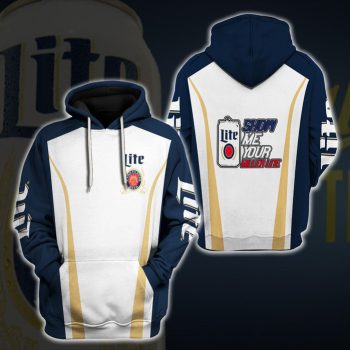 Miller Lite Unisex 3D Pullover Hoodie - Navy IHT2159