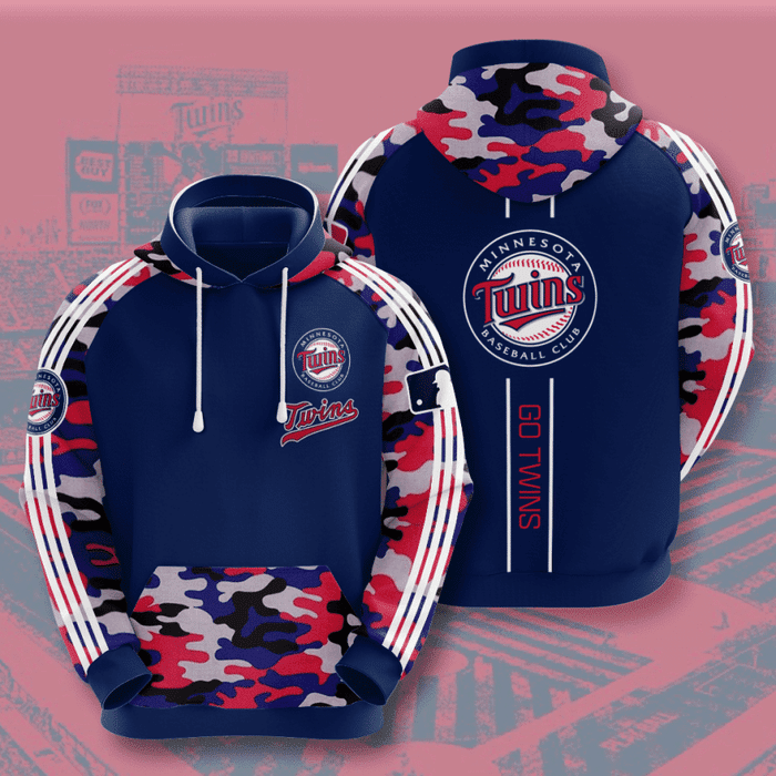 Minnesota-Twins-Go-Twins-3D-Camo-Unisex-Pullover-Hoodie-Navy-IHT1829 Minnesota Twins Go Twins 3D Camo Unisex Pullover Hoodie - Navy IHT1829